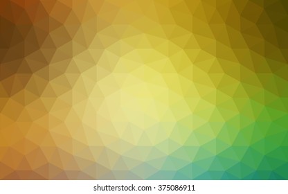 Multicolor green, yellow, orange polygonal illustration, which consist of triangles. Geometric background in Origami style with gradient. Triangular design for your business.