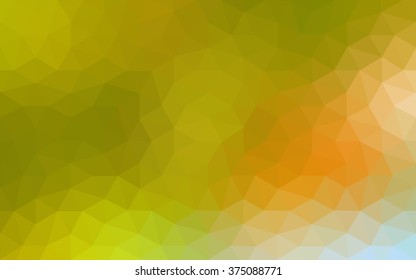 Multicolor green, yellow, orange polygonal illustration, which consist of triangles. Geometric background in Origami style with gradient. Triangular design for your business.