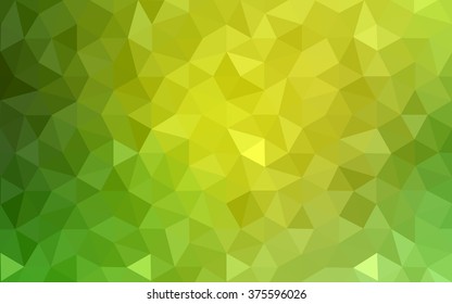Multicolor green, yellow, orange polygonal illustration, which consist of triangles. Geometric background in Origami style with gradient. Triangular design for your business.