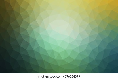 Multicolor green, yellow, orange polygonal illustration, which consist of triangles. Geometric background in Origami style with gradient. Triangular design for your business.