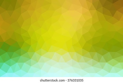 Multicolor green, yellow, orange polygonal illustration, which consist of triangles. Geometric background in Origami style with gradient. Triangular design for your business.