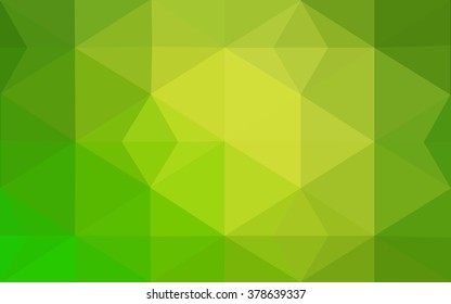 Multicolor green, yellow, orange polygonal illustration, which consist of triangles. Geometric background in Origami style with gradient. Triangular design for your business.