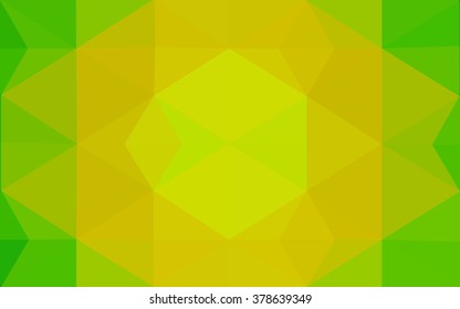 Multicolor green, yellow, orange polygonal illustration, which consist of triangles. Geometric background in Origami style with gradient. Triangular design for your business.