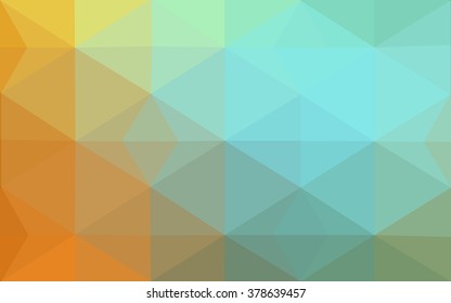 Multicolor green, yellow, orange polygonal illustration, which consist of triangles. Geometric background in Origami style with gradient. Triangular design for your business.