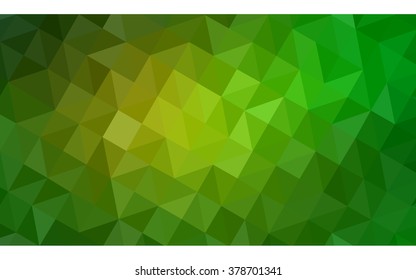 Multicolor green, yellow, orange polygonal illustration, which consist of triangles. Geometric background in Origami style with gradient. Triangular design for your business.