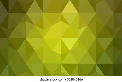 Multicolor green, yellow, orange polygonal illustration, which consist of triangles. Geometric background in Origami style with gradient. Triangular design for your business.