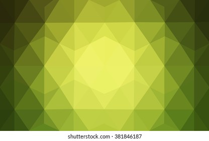 Multicolor green, yellow, orange polygonal illustration, which consist of triangles. Geometric background in Origami style with gradient. Triangular design for your business.