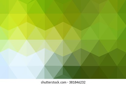Multicolor green, yellow, orange polygonal illustration, which consist of triangles. Geometric background in Origami style with gradient. Triangular design for your business.