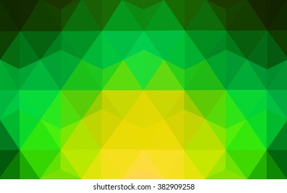 Multicolor green, yellow, orange polygonal illustration, which consist of triangles. Geometric background in Origami style with gradient. Triangular design for your business.