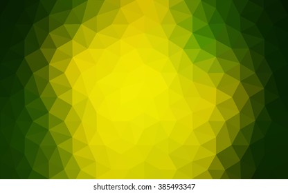 Multicolor green, yellow, orange polygonal illustration, which consist of triangles. Geometric background in Origami style with gradient. Triangular design for your business.