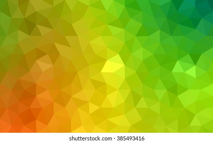 Multicolor green, yellow, orange polygonal illustration, which consist of triangles. Geometric background in Origami style with gradient. Triangular design for your business.