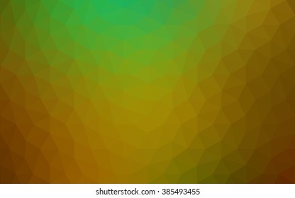 Multicolor green, yellow, orange polygonal illustration, which consist of triangles. Geometric background in Origami style with gradient. Triangular design for your business.