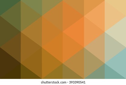 Multicolor green, yellow, orange polygonal illustration, which consist of triangles. Geometric background in Origami style with gradient. Triangular design for your business.