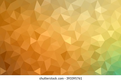 Multicolor green, yellow, orange polygonal illustration, which consist of triangles. Geometric background in Origami style with gradient. Triangular design for your business.