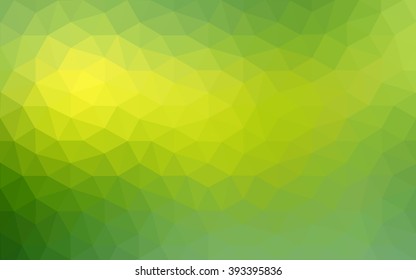 Multicolor green, yellow, orange polygonal illustration, which consist of triangles. Geometric background in Origami style with gradient. Triangular design for your business.