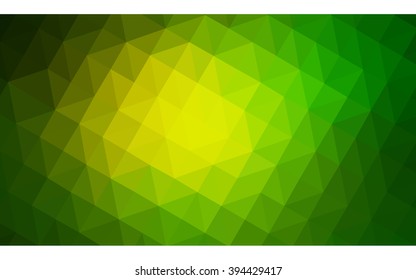 Multicolor green, yellow, orange polygonal illustration, which consist of triangles. Geometric background in Origami style with gradient. Triangular design for your business.