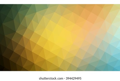 Multicolor green, yellow, orange polygonal illustration, which consist of triangles. Geometric background in Origami style with gradient. Triangular design for your business.