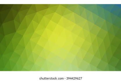 Multicolor green, yellow, orange polygonal illustration, which consist of triangles. Geometric background in Origami style with gradient. Triangular design for your business.