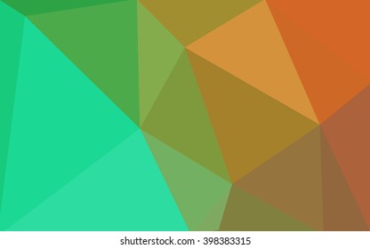 Multicolor green, yellow, orange polygonal illustration, which consist of triangles. Geometric background in Origami style with gradient. Triangular design for your business.
