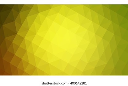 Multicolor green, yellow, orange polygonal illustration, which consist of triangles. Geometric background in Origami style with gradient. Triangular design for your business.