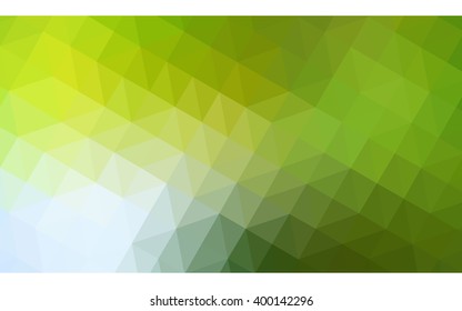 Multicolor green, yellow, orange polygonal illustration, which consist of triangles. Geometric background in Origami style with gradient. Triangular design for your business.