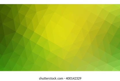 Multicolor green, yellow, orange polygonal illustration, which consist of triangles. Geometric background in Origami style with gradient. Triangular design for your business.
