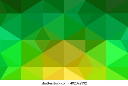 Multicolor green, yellow, orange polygonal illustration, which consist of triangles. Geometric background in Origami style with gradient. Triangular design for your business.
