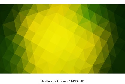 Multicolor green, yellow, orange polygonal illustration, which consist of triangles. Geometric background in Origami style with gradient. Triangular design for your business.