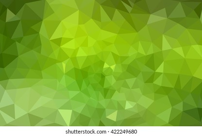 Multicolor green, yellow, orange polygonal illustration, which consist of triangles. Geometric background in Origami style with gradient. Triangular design for your business.