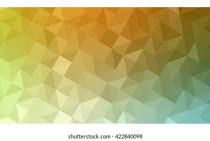 Multicolor green, yellow, orange polygonal illustration, which consist of triangles. Geometric background in Origami style with gradient. Triangular design for your business.
