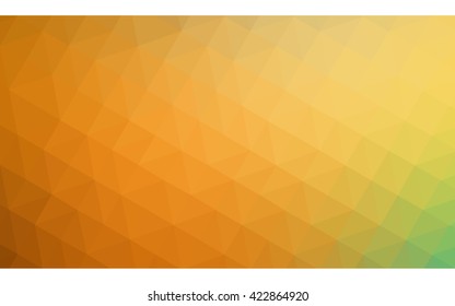 Multicolor green, yellow, orange polygonal illustration, which consist of triangles. Geometric background in Origami style with gradient. Triangular design for your business.