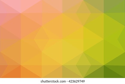 Multicolor green, yellow, orange polygonal illustration, which consist of triangles. Geometric background in Origami style with gradient. Triangular design for your business.