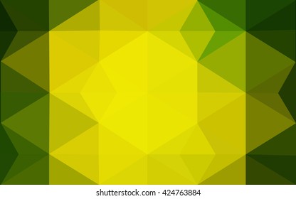 Multicolor green, yellow, orange polygonal illustration, which consist of triangles. Geometric background in Origami style with gradient. Triangular design for your business.