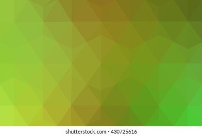 Multicolor green, yellow, orange polygonal illustration, which consist of triangles. Geometric background in Origami style with gradient. Triangular design for your business.