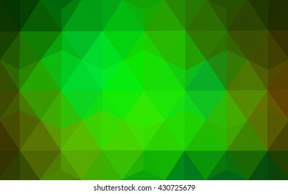 Multicolor green, yellow, orange polygonal illustration, which consist of triangles. Geometric background in Origami style with gradient. Triangular design for your business.