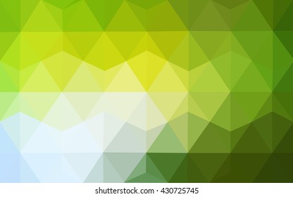 Multicolor green, yellow, orange polygonal illustration, which consist of triangles. Geometric background in Origami style with gradient. Triangular design for your business.