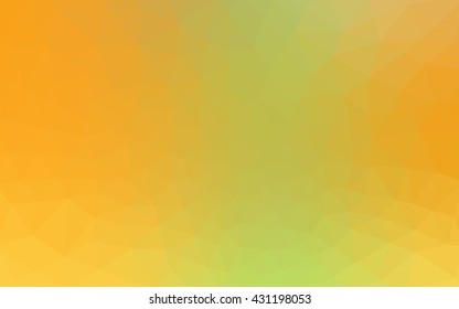 Multicolor green, yellow, orange polygonal illustration, which consist of triangles. Geometric background in Origami style with gradient. Triangular design for your business.