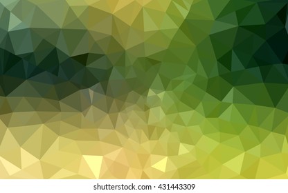 Multicolor green, yellow, orange polygonal illustration, which consist of triangles. Geometric background in Origami style with gradient. Triangular design for your business.