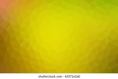 Multicolor green, yellow, orange polygonal illustration, which consist of triangles. Geometric background in Origami style with gradient. Triangular design for your business.