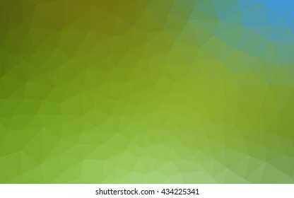 Multicolor green, yellow, orange polygonal illustration, which consist of triangles. Geometric background in Origami style with gradient. Triangular design for your business.