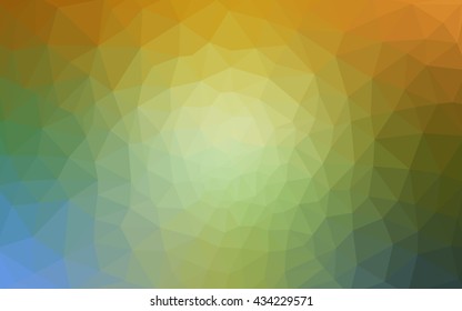 Multicolor green, yellow, orange polygonal illustration, which consist of triangles. Geometric background in Origami style with gradient. Triangular design for your business.