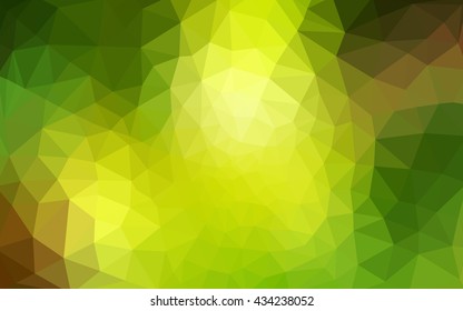 Multicolor green, yellow, orange polygonal illustration, which consist of triangles. Geometric background in Origami style with gradient. Triangular design for your business.