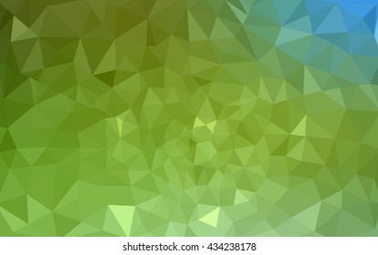 Multicolor green, yellow, orange polygonal illustration, which consist of triangles. Geometric background in Origami style with gradient. Triangular design for your business.