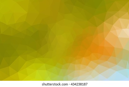 Multicolor green, yellow, orange polygonal illustration, which consist of triangles. Geometric background in Origami style with gradient. Triangular design for your business.