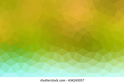 Multicolor green, yellow, orange polygonal illustration, which consist of triangles. Geometric background in Origami style with gradient. Triangular design for your business.
