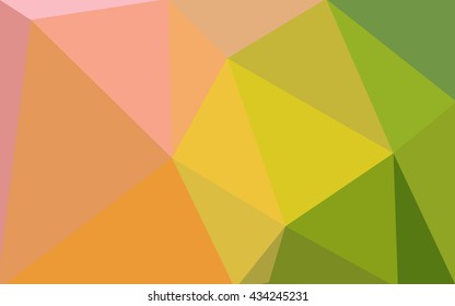 Multicolor green, yellow, orange polygonal illustration, which consist of triangles. Geometric background in Origami style with gradient. Triangular design for your business.
