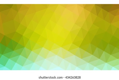 Multicolor green, yellow, orange polygonal illustration, which consist of triangles. Geometric background in Origami style with gradient. Triangular design for your business.