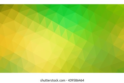 Multicolor green, yellow, orange polygonal illustration, which consist of triangles. Geometric background in Origami style with gradient. Triangular design for your business.