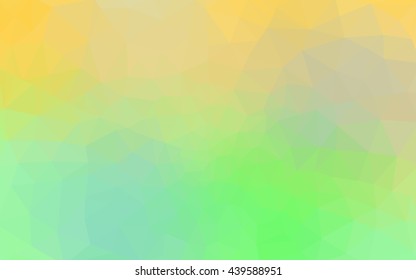 Multicolor green, yellow, orange polygonal illustration, which consist of triangles. Geometric background in Origami style with gradient. Triangular design for your business.