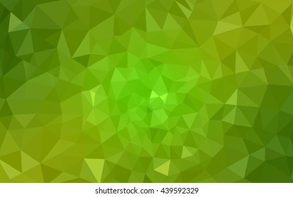 Multicolor green, yellow, orange polygonal illustration, which consist of triangles. Geometric background in Origami style with gradient. Triangular design for your business.